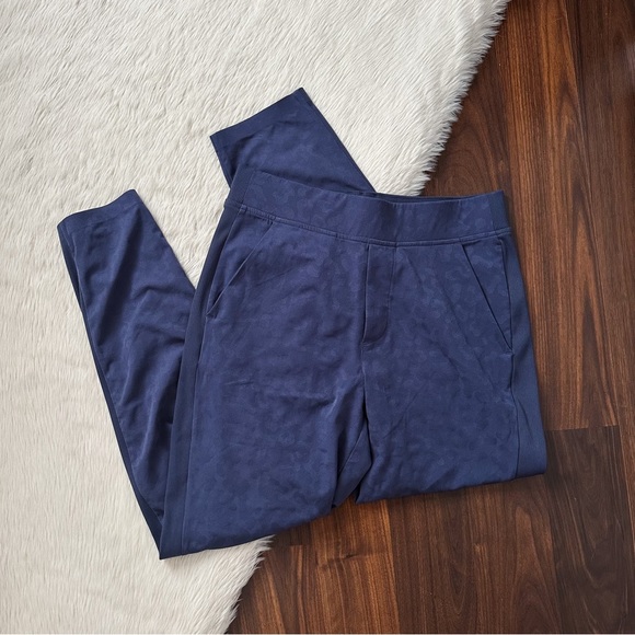 Athleta Brooklyn Textured Ankle Pant Leopard Medieval Violet - Picture 3 of 10